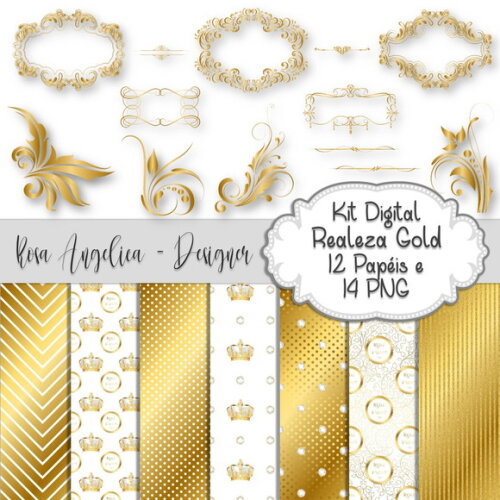 Kit Digital Realeza Gold Dourado