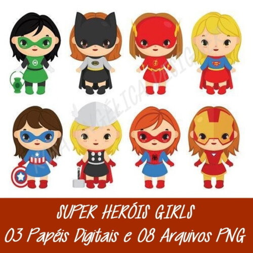 Kit Digital Super Heróis Girls