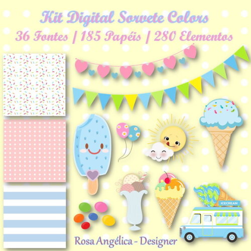 Kit Digital Sorvete Colors