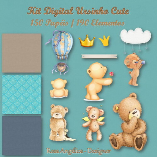 Kit Digital Ursinho Cute