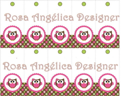 Kit Festa Corujinha Rosa e Marron - Digital
