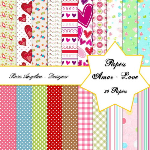 Kit Papéis Digitais Amor Love