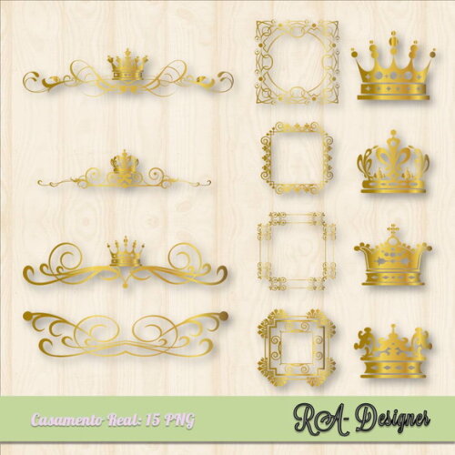 Kit Vetores - Arquivos Digitais em PNG Casamento Real