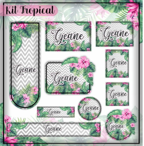 Kit Volta às Aulas Completo - Floral Tropical