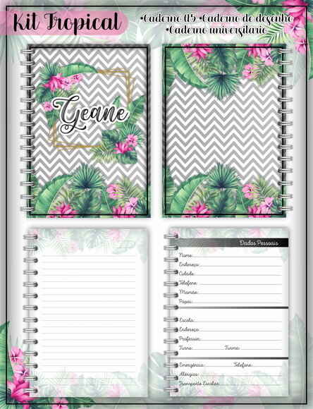 Kit Volta às Aulas Completo - Floral Tropical