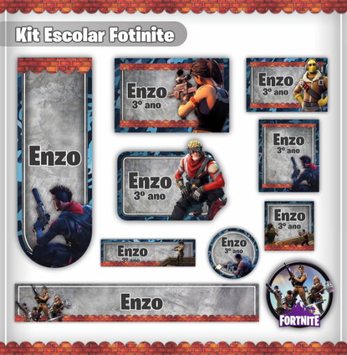 Kit Volta às Aulas Completo - Fortinite