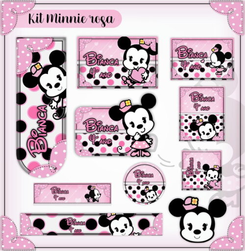 Kit Volta às Aulas Completo - Minnie Rosa 01