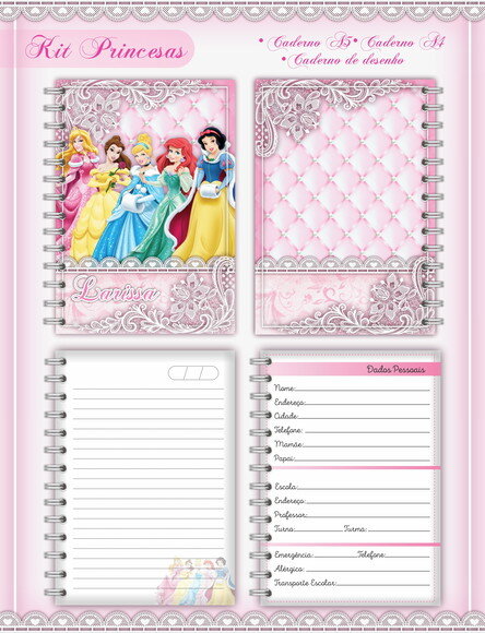 Kit Volta às Aulas Completo - Princesas Disney