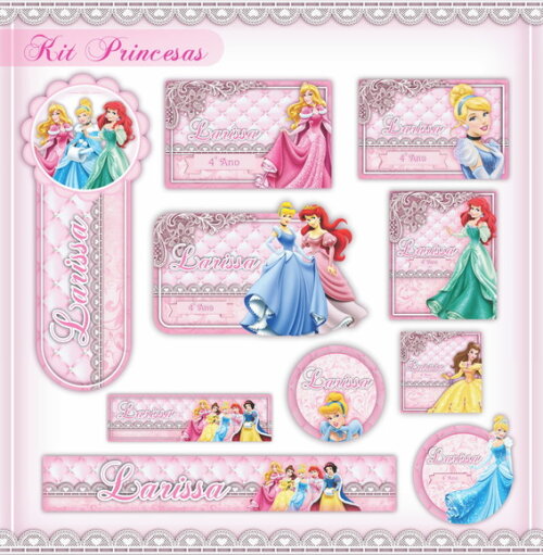 Kit Volta às Aulas Completo - Princesas Disney