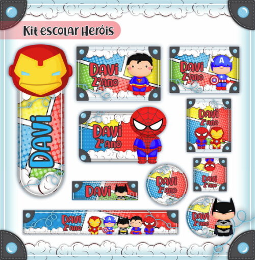 Kit Volta às Aulas Completo - Super Heróis
