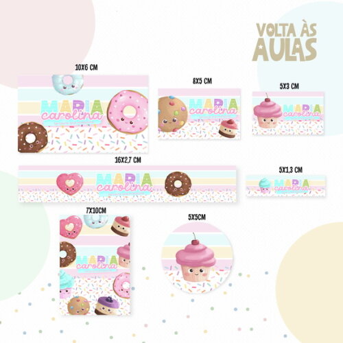 Kit Volta às Aulas Completo com Etiquetas - Candy