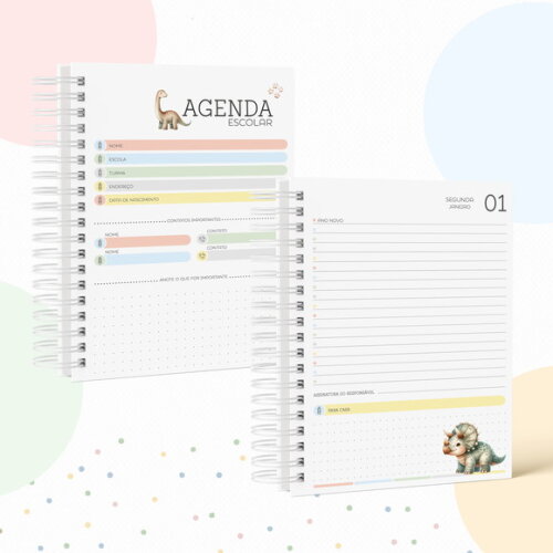 Kit Volta às Aulas Completo com Etiquetas - Dino Menino