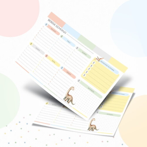 Kit Volta às Aulas Completo com Etiquetas - Dino Menino