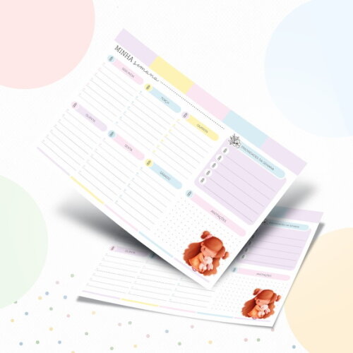 Kit Volta às Aulas Completo com Etiquetas - Menina e Coelho