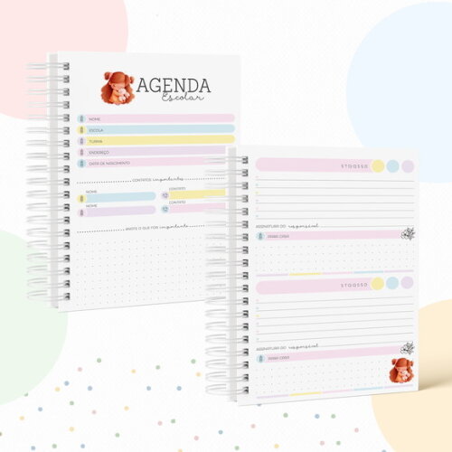 Kit Volta às Aulas Completo com Etiquetas - Menina e Coelho