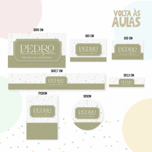 Kit Volta às Aulas Completo com Etiquetas - Neutro Menino