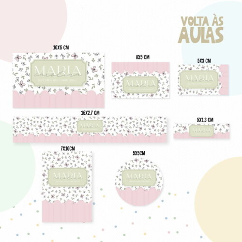 Kit Volta às Aulas Completo com Etiquetas - Neutro Menina