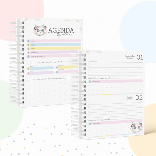 Kit Volta às Aulas Completo com Etiquetas - Panda