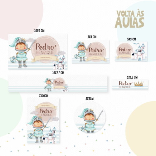 Kit Volta às Aulas Completo com Etiquetas - Reinado Menino