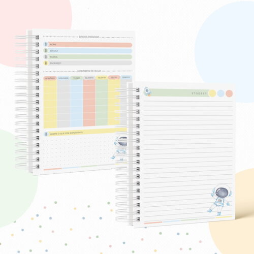 Kit Volta às Aulas Completo com Etiquetas - Space Boy