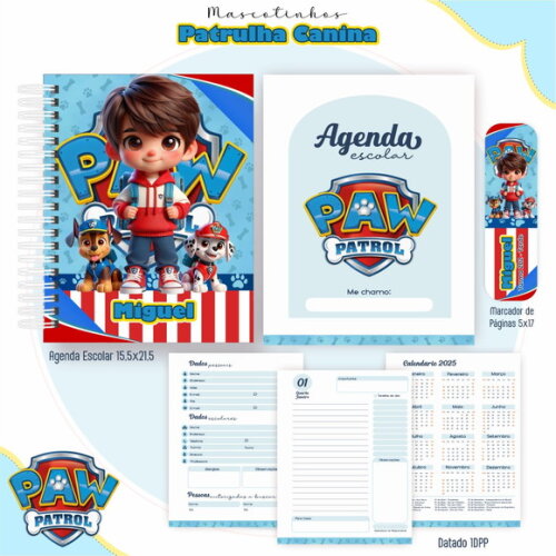Kit Volta às Aulas Completo Mascote Ia - Patrulha Canina