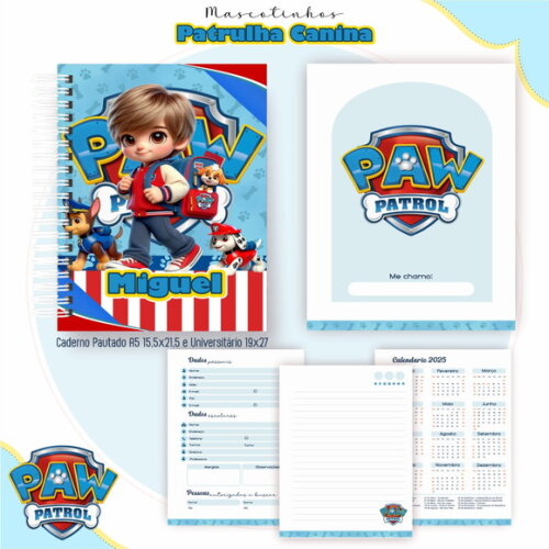 Kit Volta às Aulas Completo Mascote Ia - Patrulha Canina