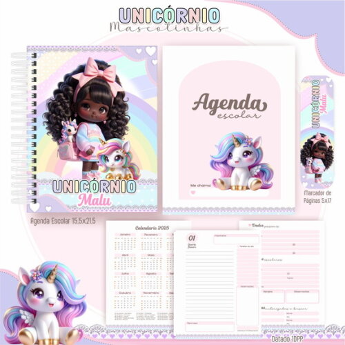 Kit Volta às Aulas Completo Mascote Ia - Unicórnio