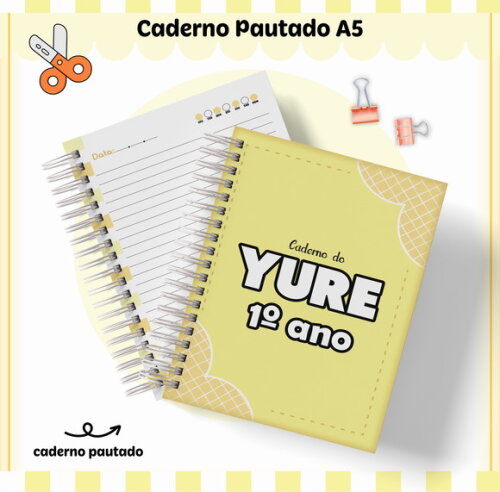 Kit Volta às Aulas Completo Personalizado - Amarelo