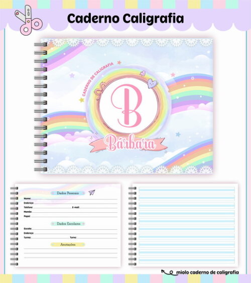 Kit Volta às Aulas Completo Personalizado - Arco Iris