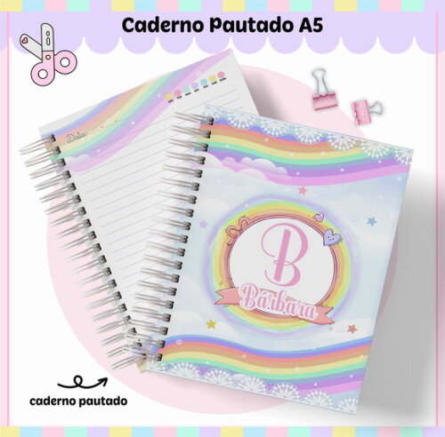Kit Volta às Aulas Completo Personalizado - Arco Iris