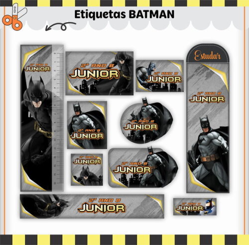 Kit Volta às Aulas Completo Personalizado - Batman