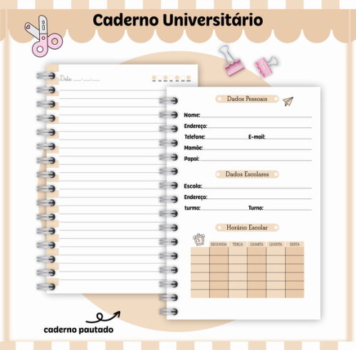 Kit Volta às Aulas Completo Personalizado - Bege