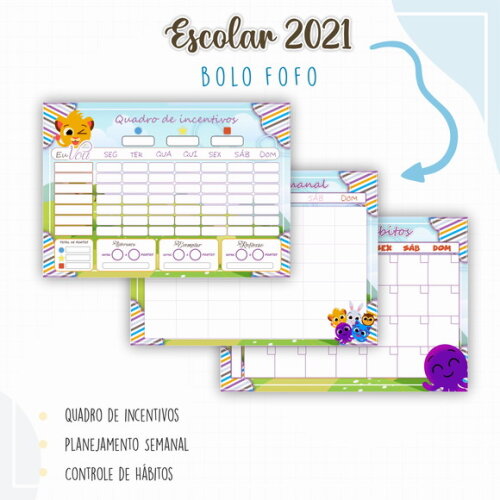 Kit Volta às Aulas Completo PERSONALIZADO - Bolofofos