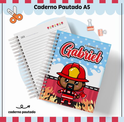 Kit Volta às Aulas Completo Personalizado - Bombeiro