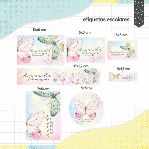Kit Volta às Aulas Completo PERSONALIZADO - Borboletas 01