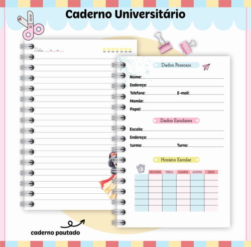 Kit Volta às Aulas Completo Personalizado - Branca de Neve
