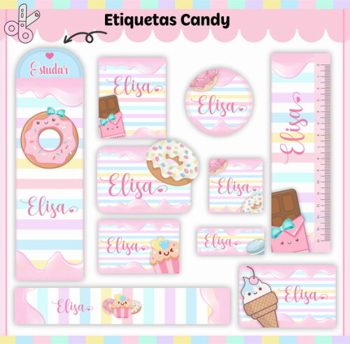 Kit Volta às Aulas Completo Personalizado - Candy