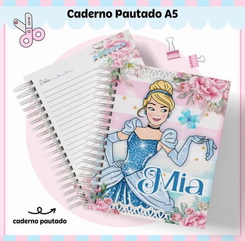 Kit Volta às Aulas Completo Personalizado - Cinderela