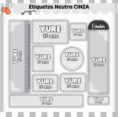 Kit Volta às Aulas Completo Personalizado - Cinza