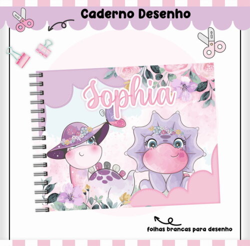 Kit Volta às Aulas Completo Personalizado - Dino Menina