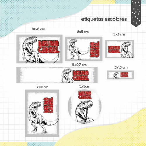 Kit Volta às Aulas Completo PERSONALIZADO - Dinossauros 01
