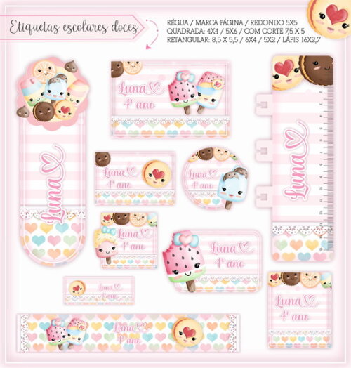 Kit Volta às Aulas Completo PERSONALIZADO - Doces
