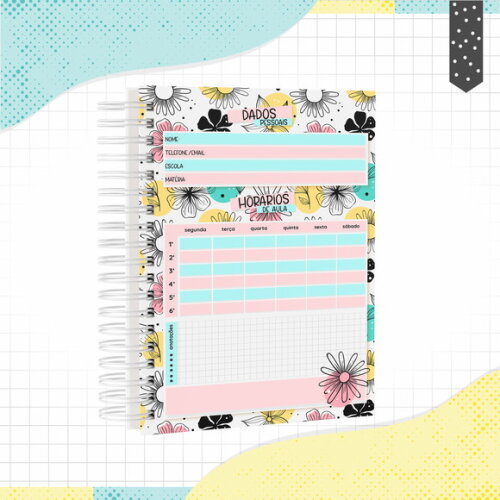 Kit Volta às Aulas Completo PERSONALIZADO - Floral 01