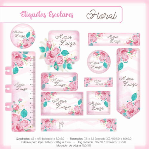 Kit Volta às Aulas Completo PERSONALIZADO - Floral