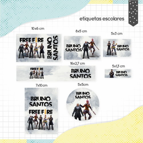 Kit Volta às Aulas Completo PERSONALIZADO - Free Fire