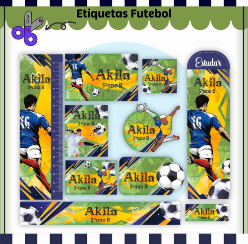 Kit Volta às Aulas Completo Personalizado - Futebol