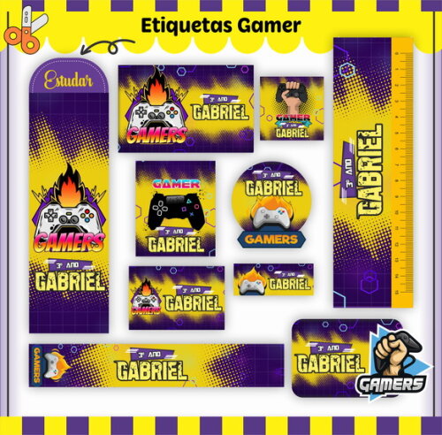 Kit Volta às Aulas Completo Personalizado - Gamer
