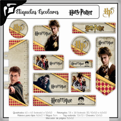 Kit Volta às Aulas Completo PERSONALIZADO - Harry Potter