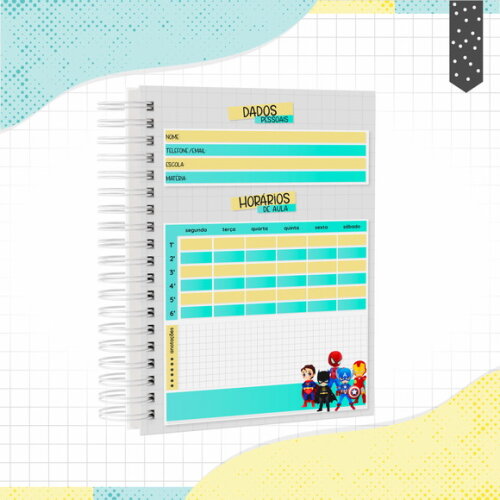 Kit Volta às Aulas Completo PERSONALIZADO - Heróis