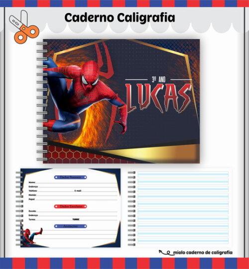 Kit Volta às Aulas Completo Personalizado - Homem Aranha